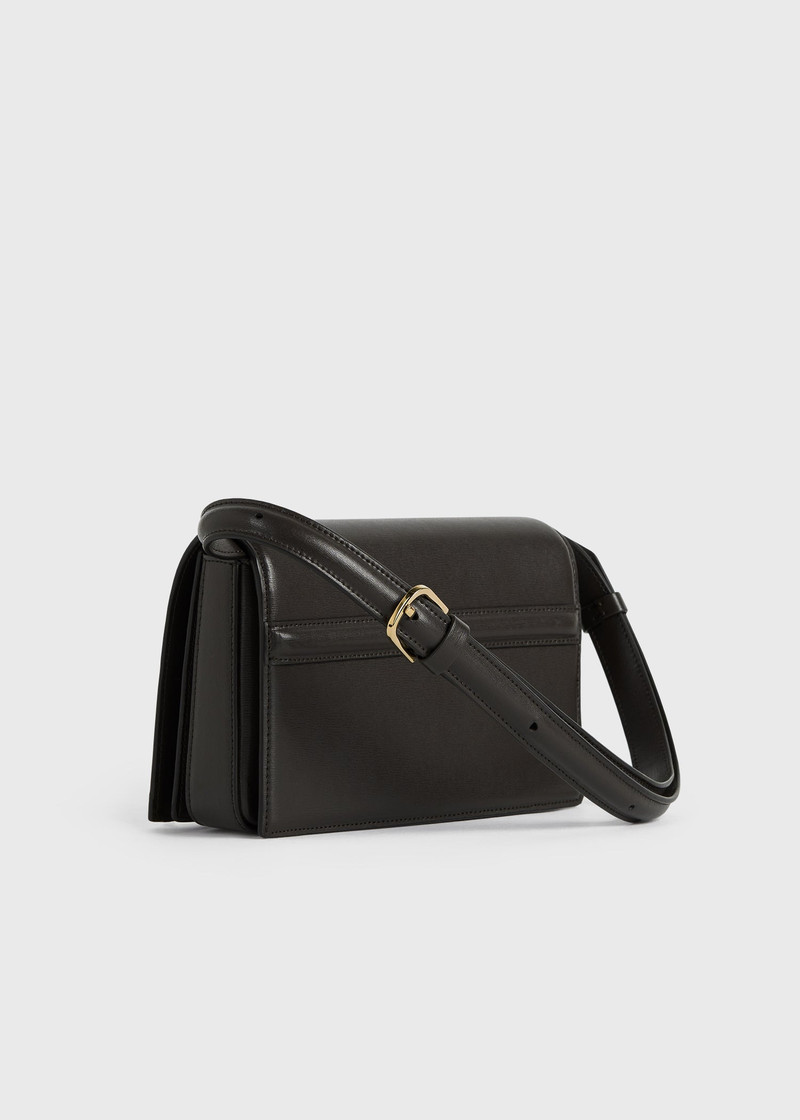 Mini T-flap leather bag bark 7