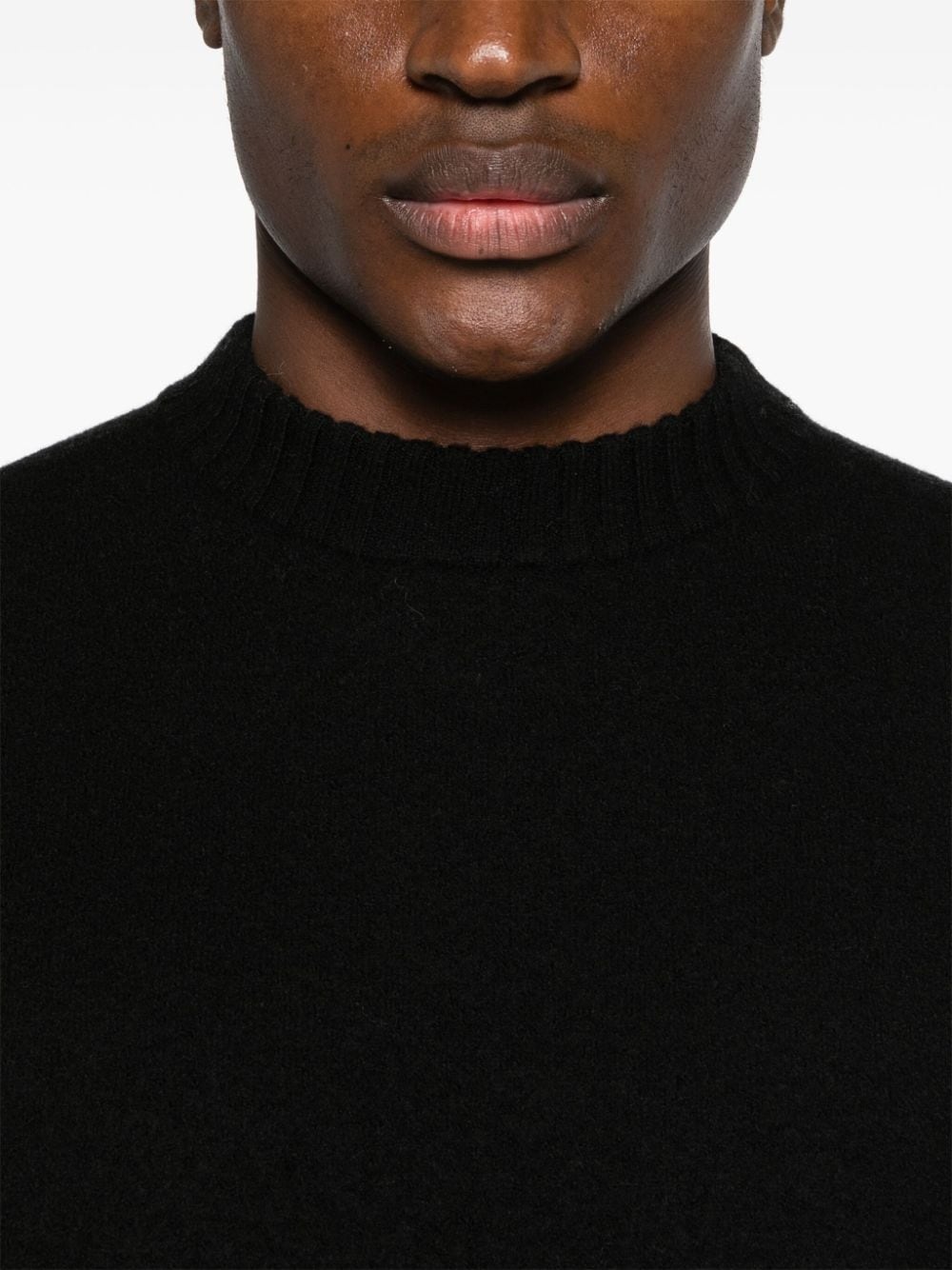 crew-neck boiled wool jumper - 5