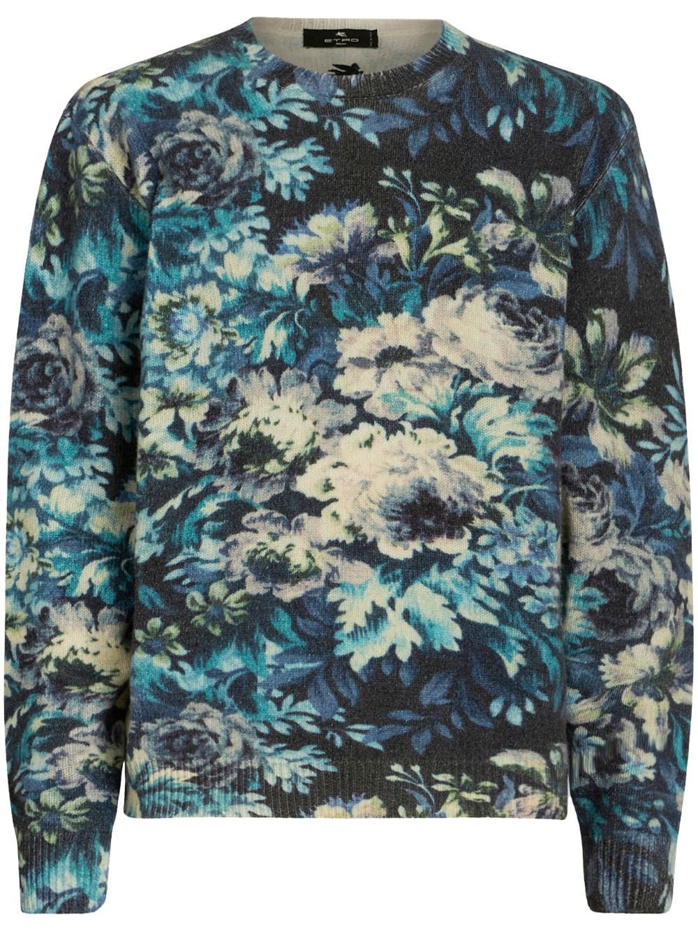 floral-print virgin wool jumper - 1