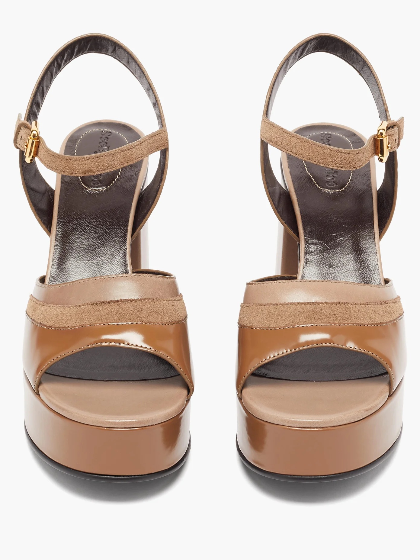 Leather platform sandals - 5