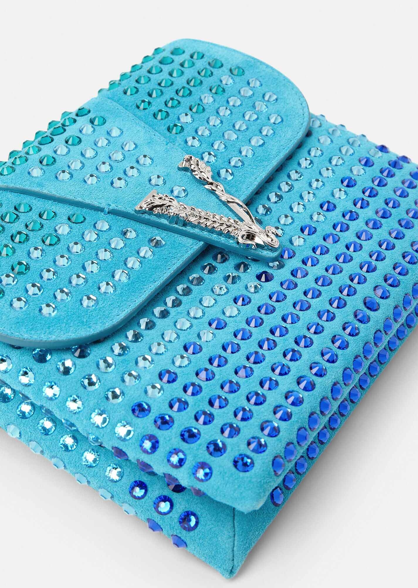 Virtus Suede Crystal Clutch - 6