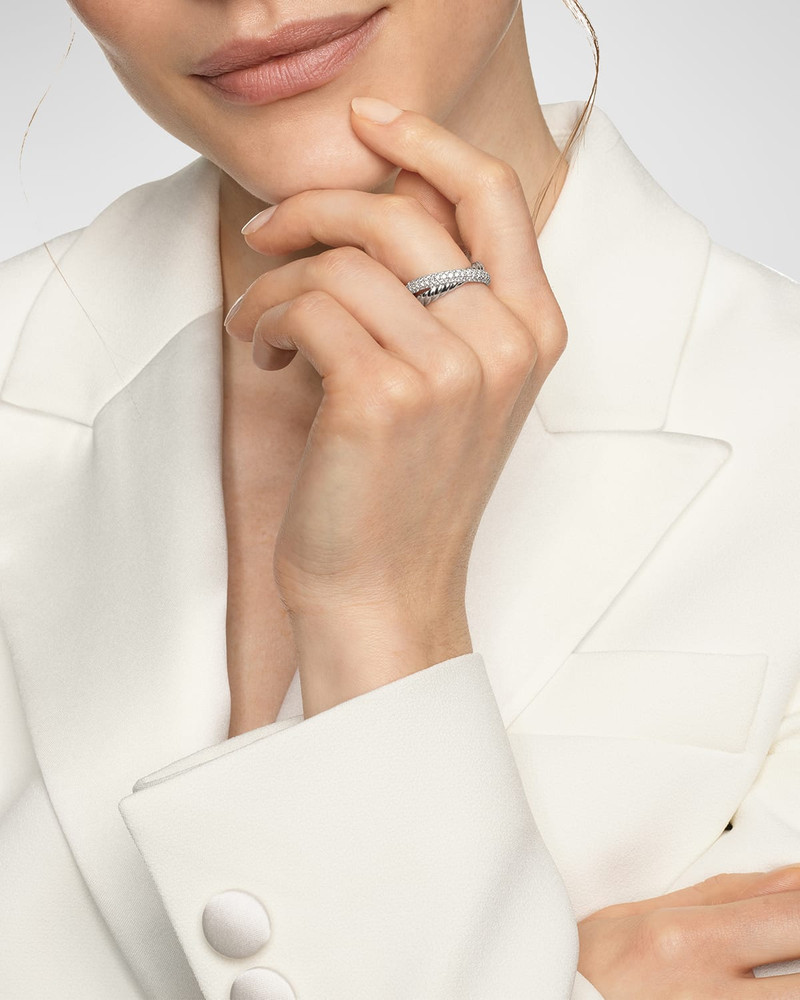 DAVID YURMAN 8mm Crossover Ring in Silver outlook
