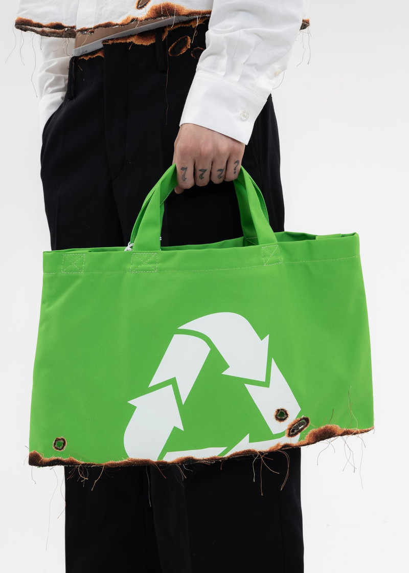 Green BURNING EMBROIDERY ECO BAG 3