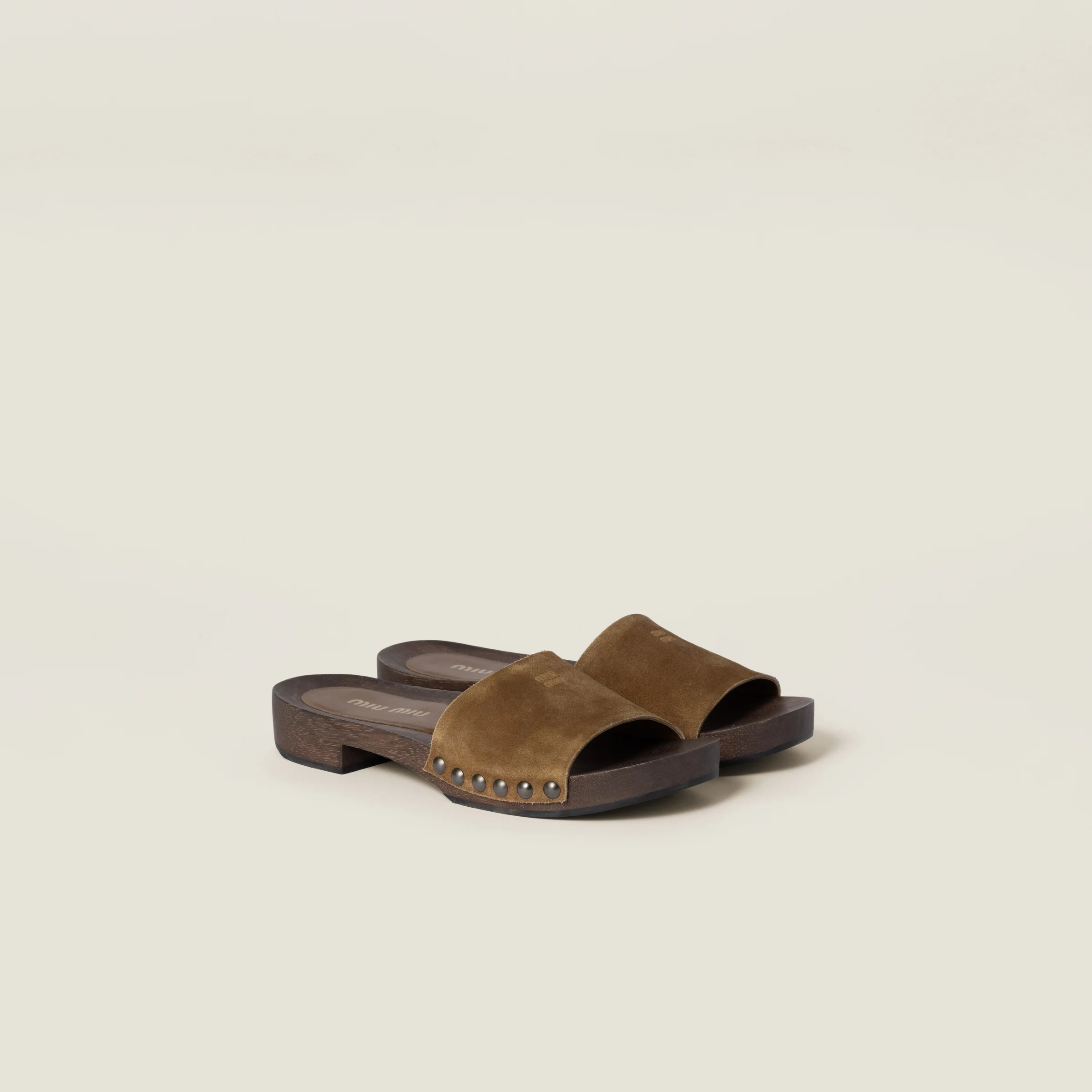 Faded suede clogs - 1
