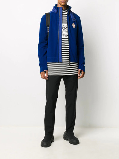 Moncler Grenoble zipped embroidered logo jumper outlook