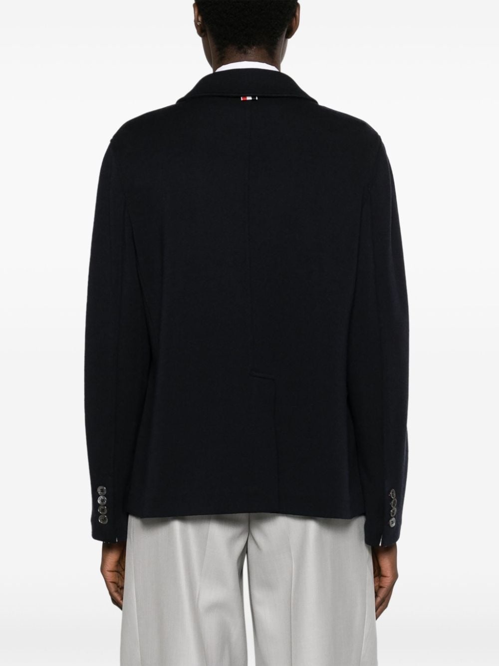 logo-patch virgin wool blazer - 4