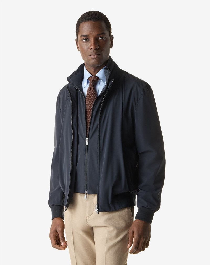CORNELIANI Navy blue stretch technical fabric jacket with inner vest outlook