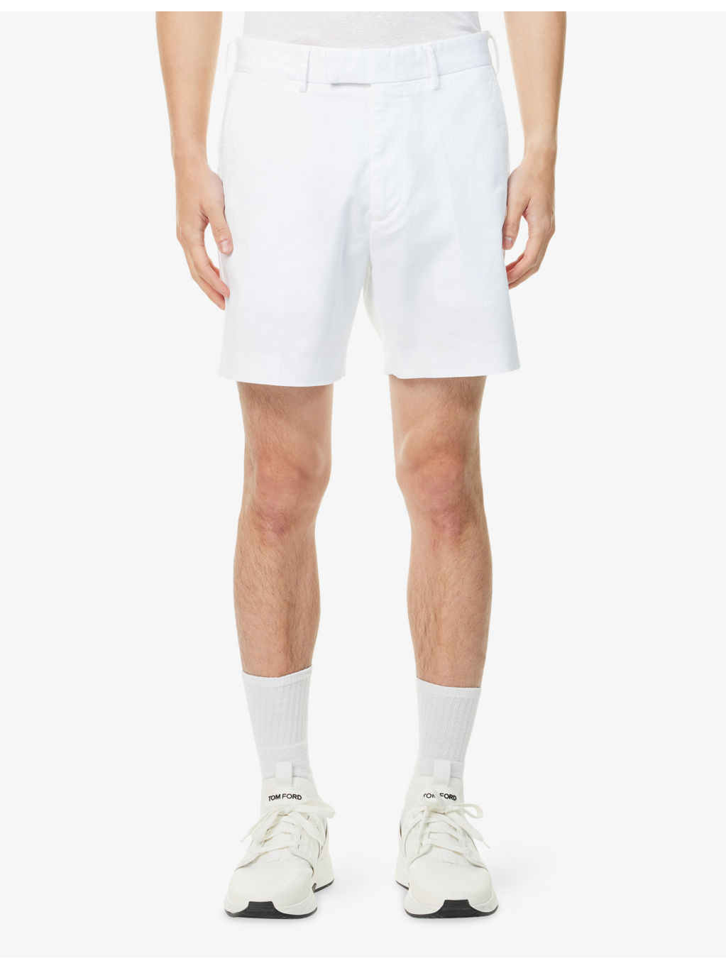 Tailored Straight-Leg Stretch-Cotton Shorts - 3