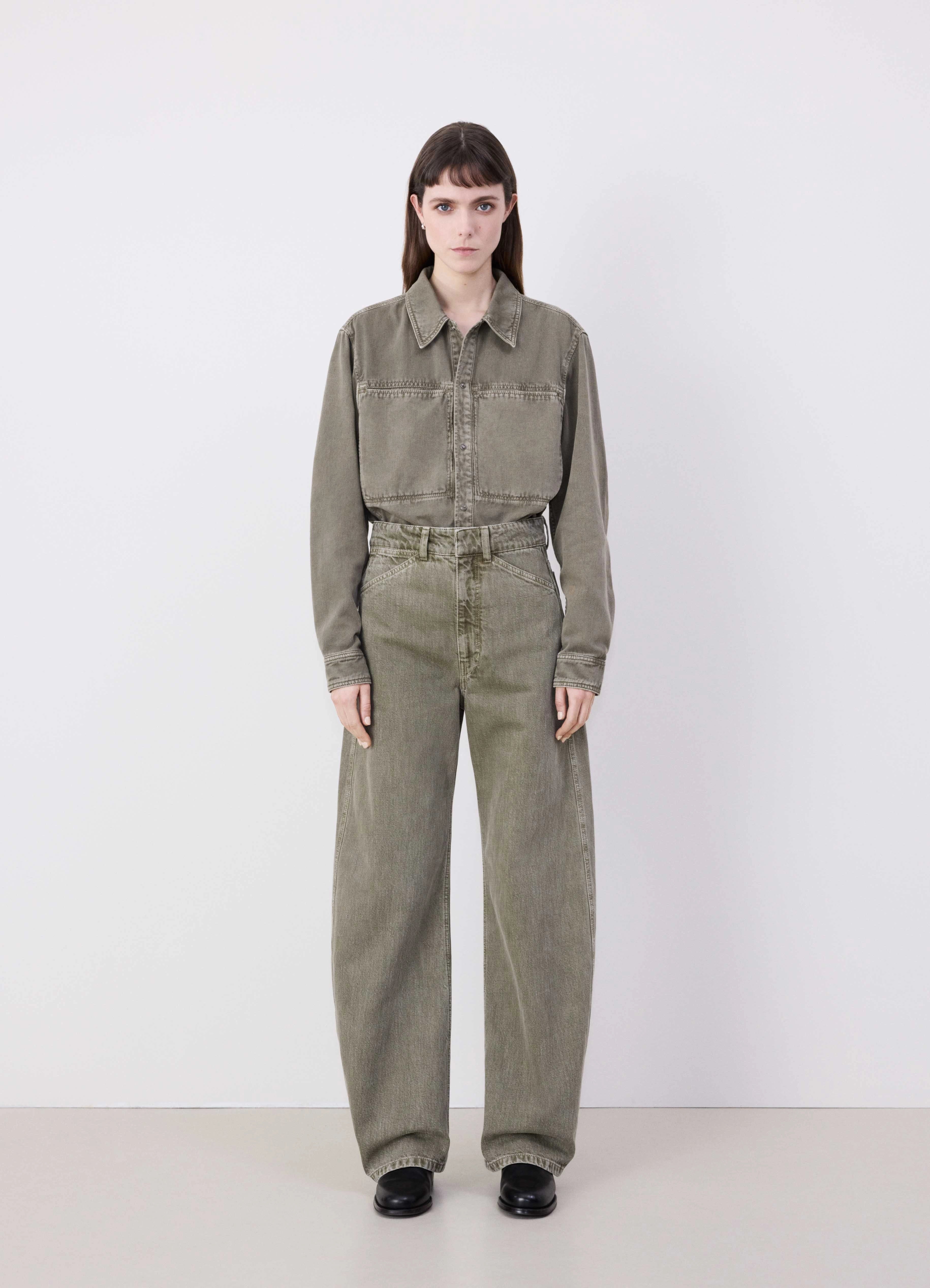 HIGH WAISTED CURVED PANTS - 2