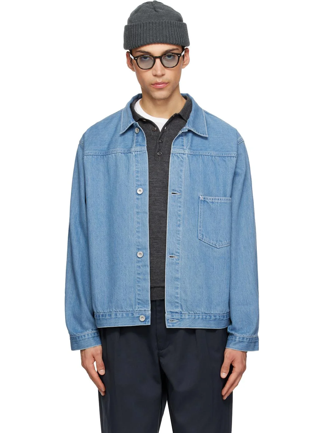Blue Short Denim Jacket - 1