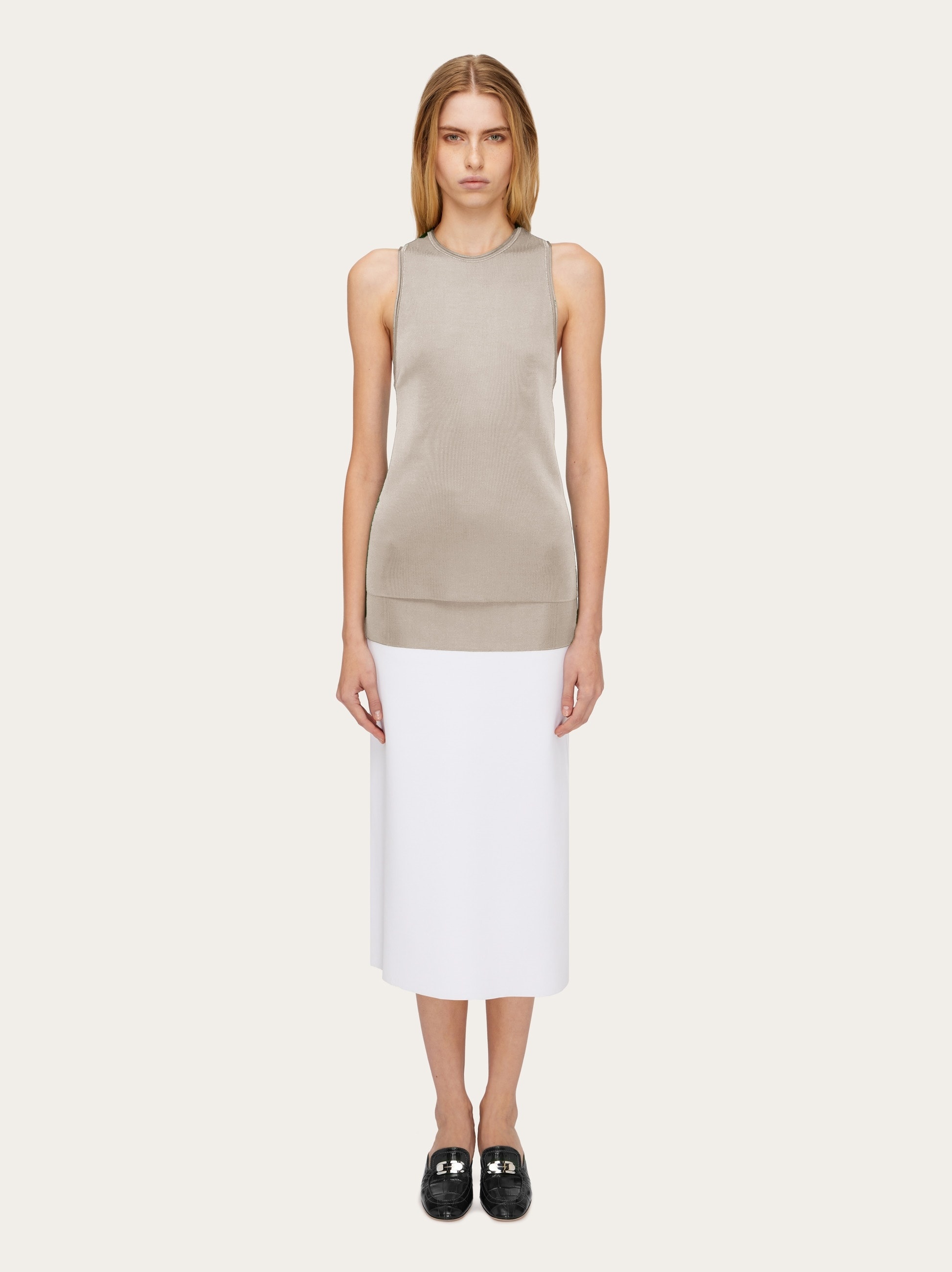 Two tone color block layered skirt - 6