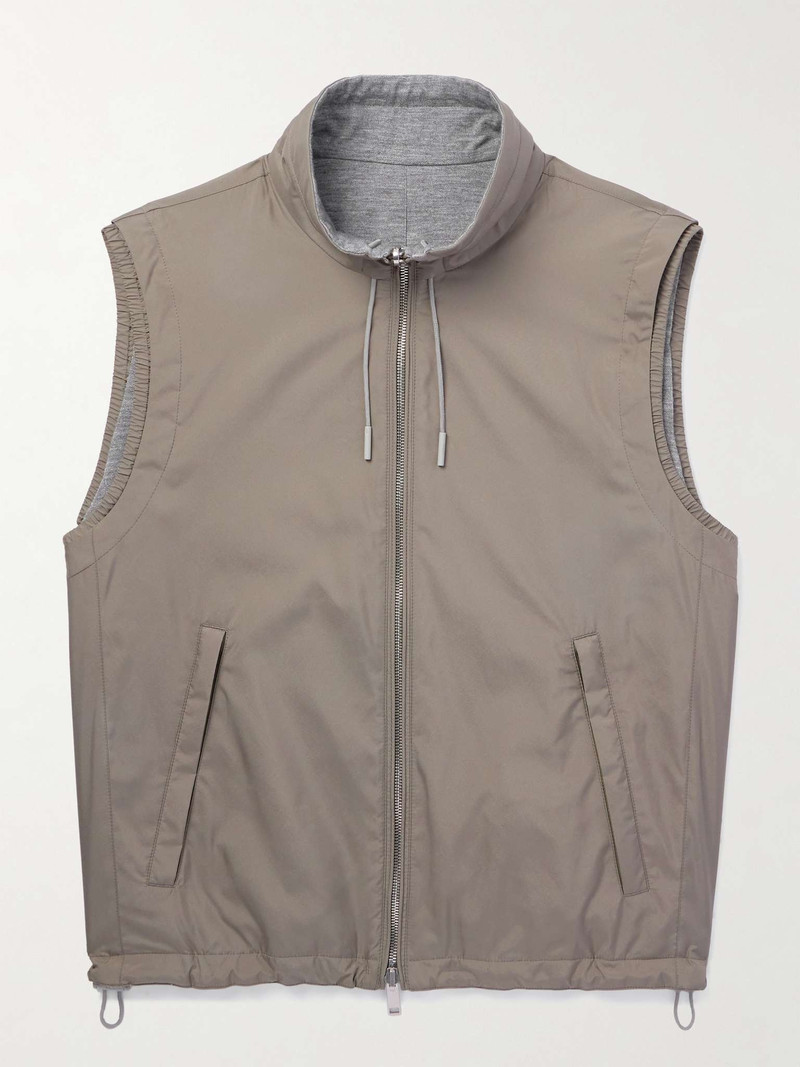 Reversible Shell and Cashmere, Cotton and Silk-Blend Gilet 1
