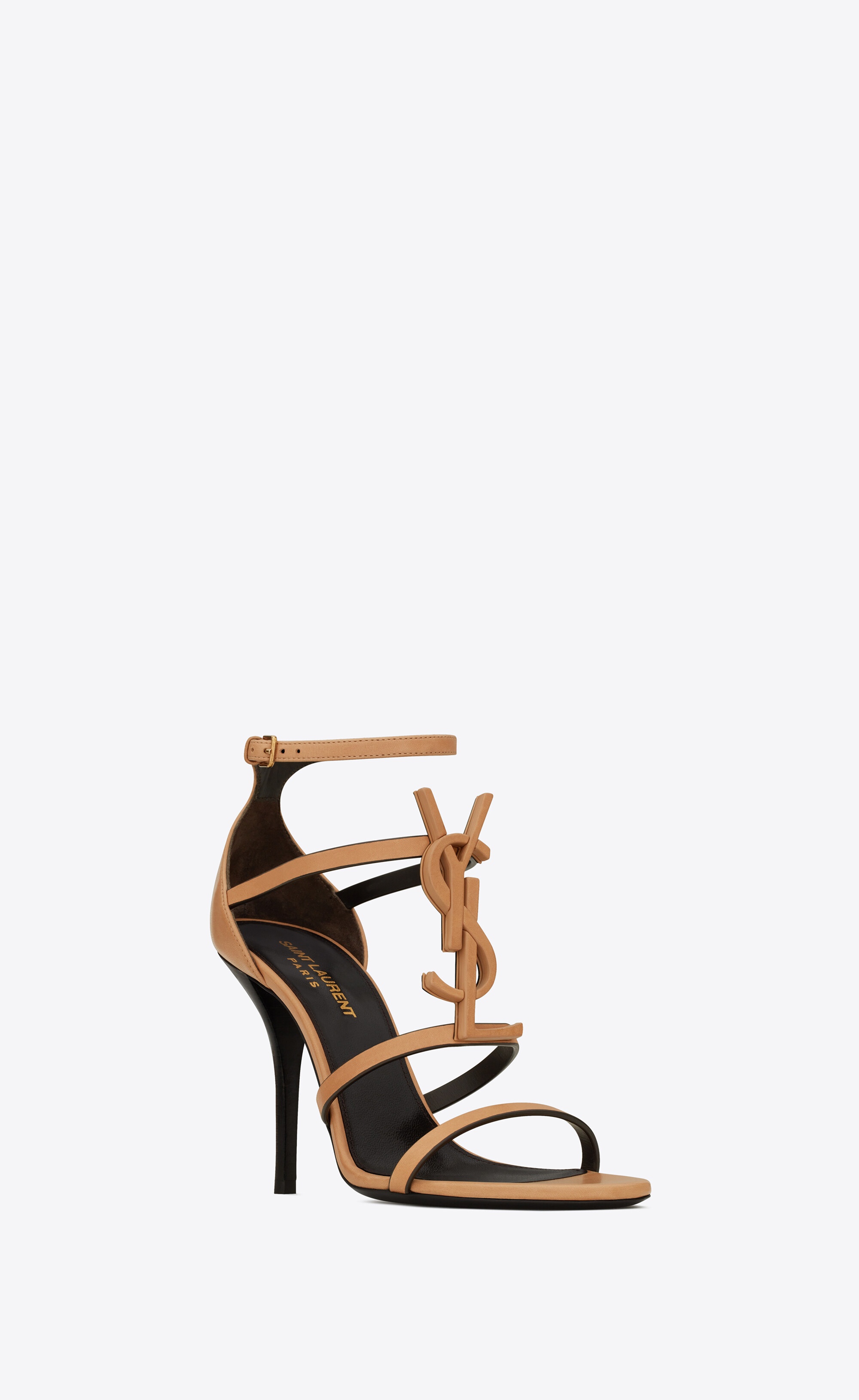 SAINT LAURENT cassandra sandals in vegetable-tanned leather with - Main Image