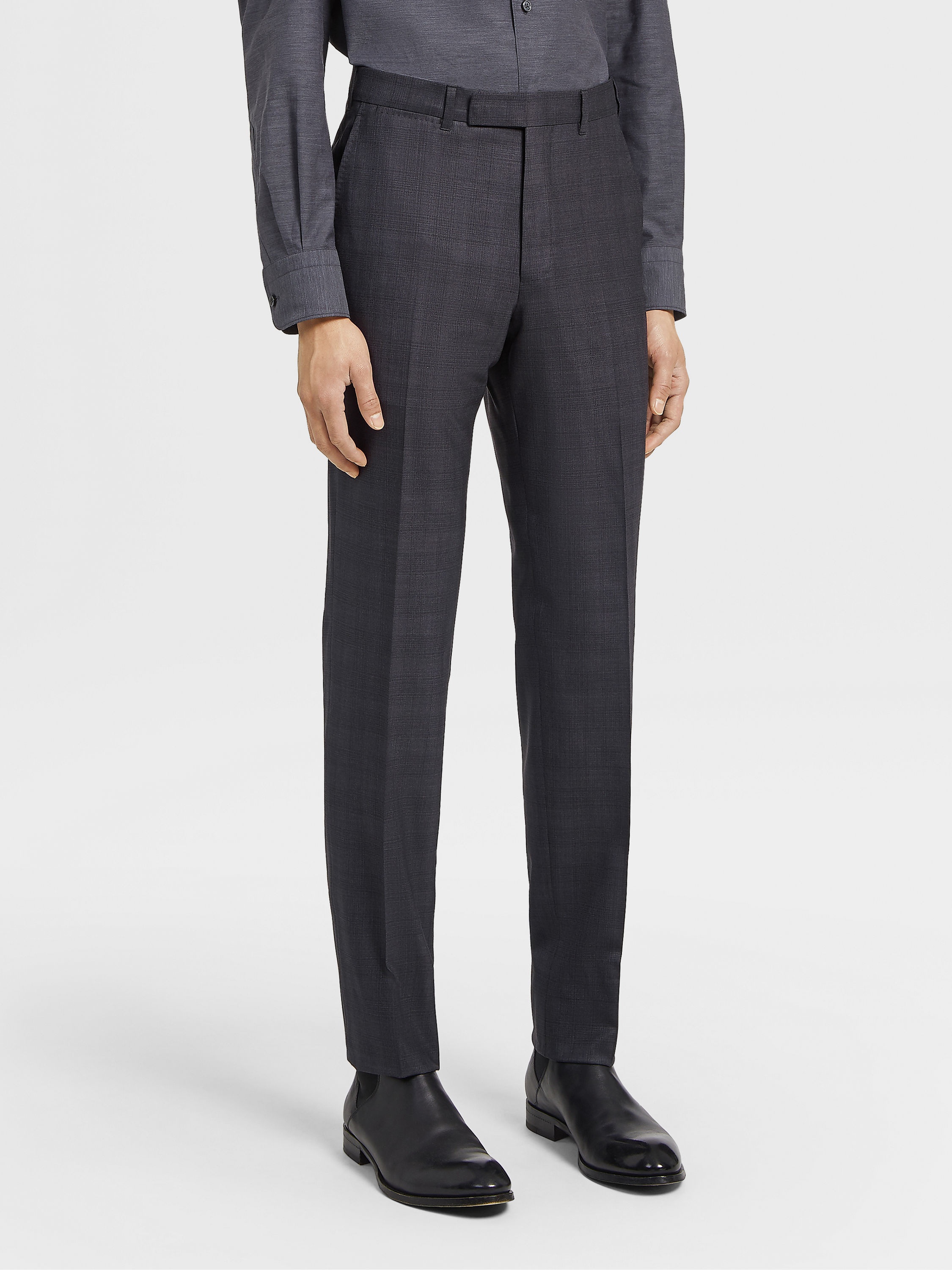 DARK GREY PRINCE OF WALES CENTOVENTIMILA WOOL SUIT - 5