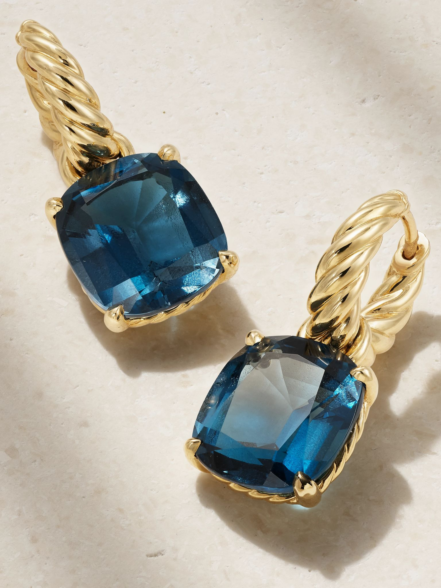 Marbella 18-karat gold topaz hoop earrings Gold - 3