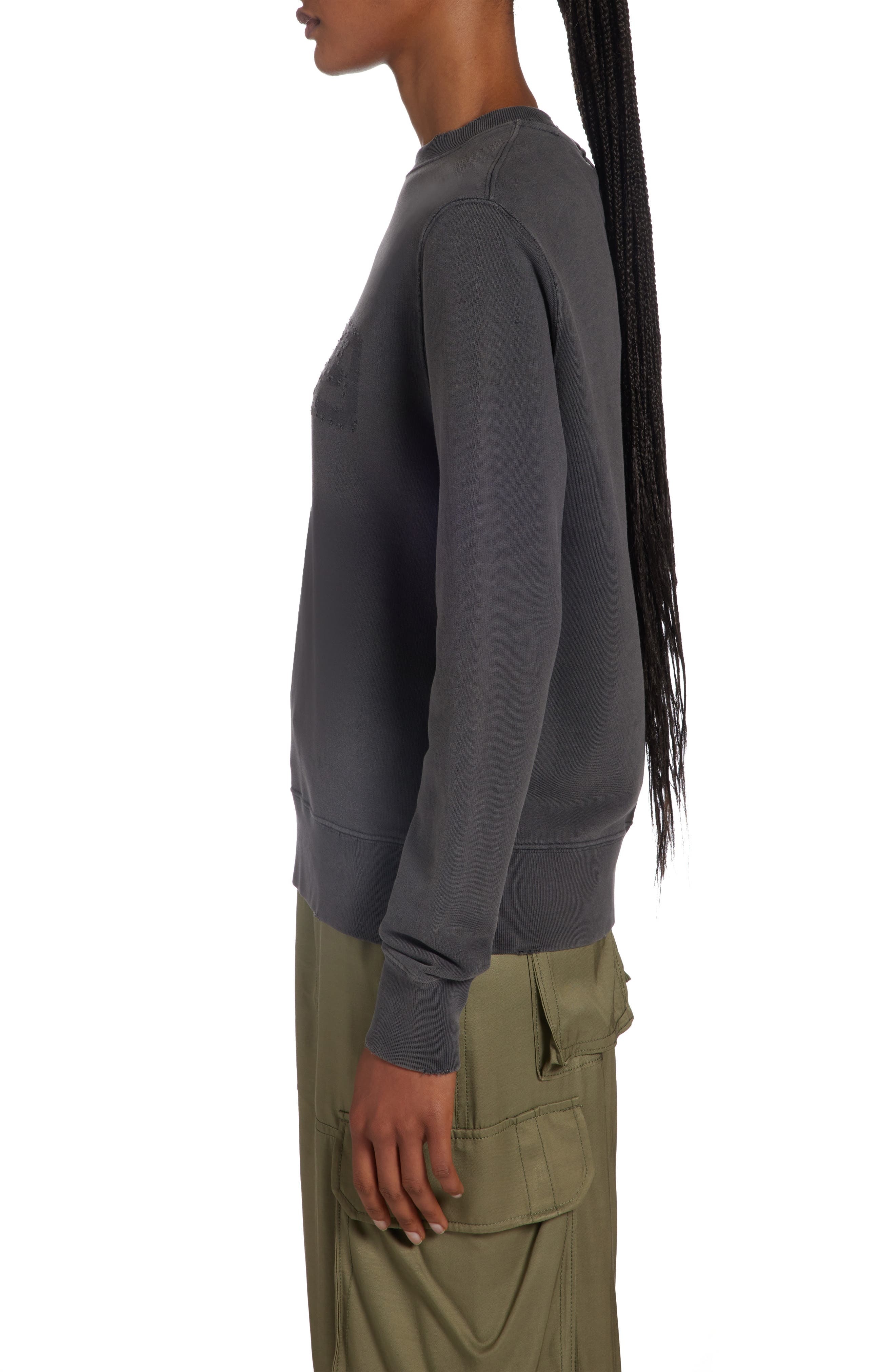 Upside Down Logo Long Sleeve Cotton Sweatshirt Dress - 4