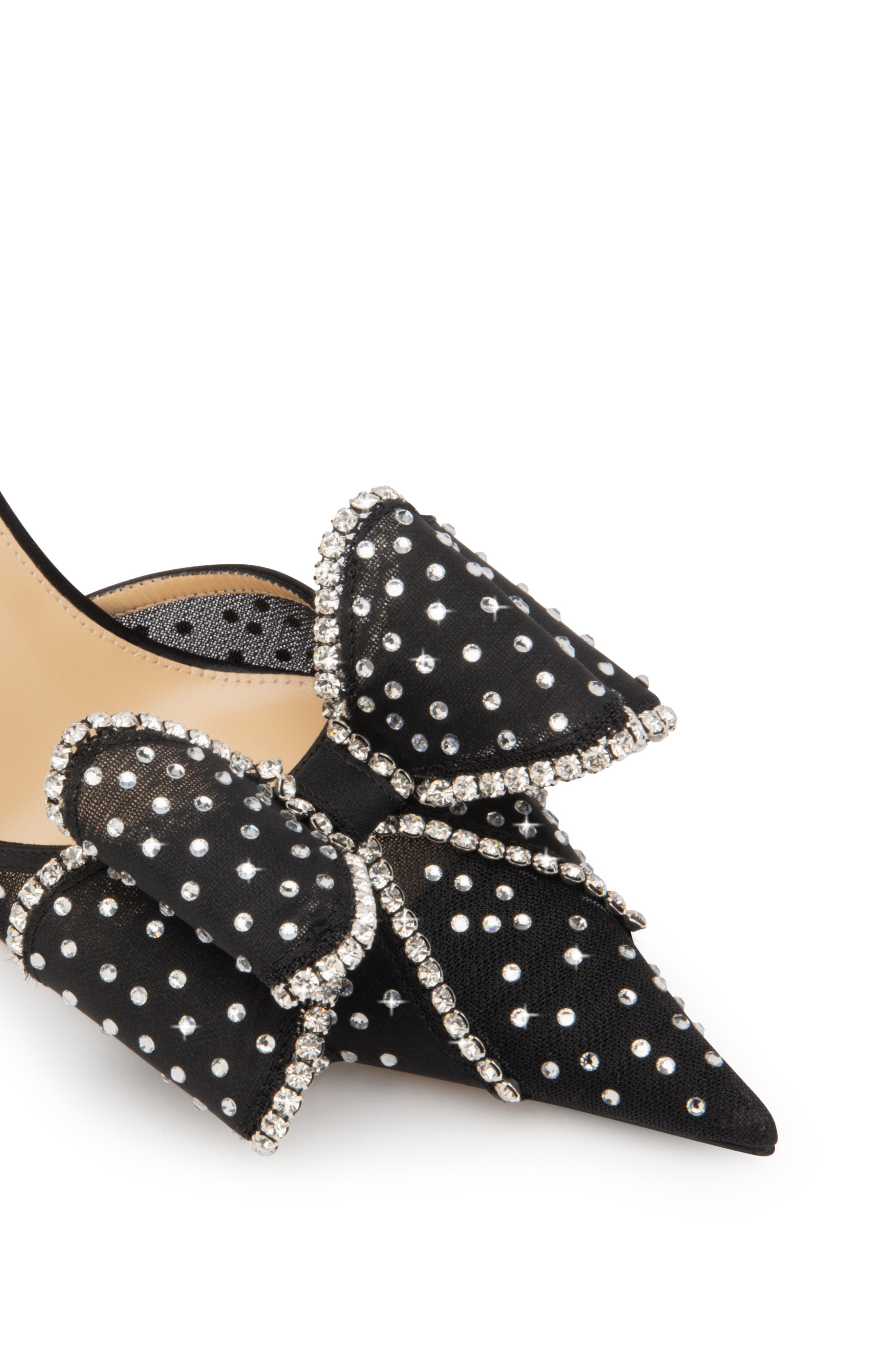 Mach & Mach Le Cadeau Bow Pointed Toe Slingback Pump in Black at Nordstrom - 5