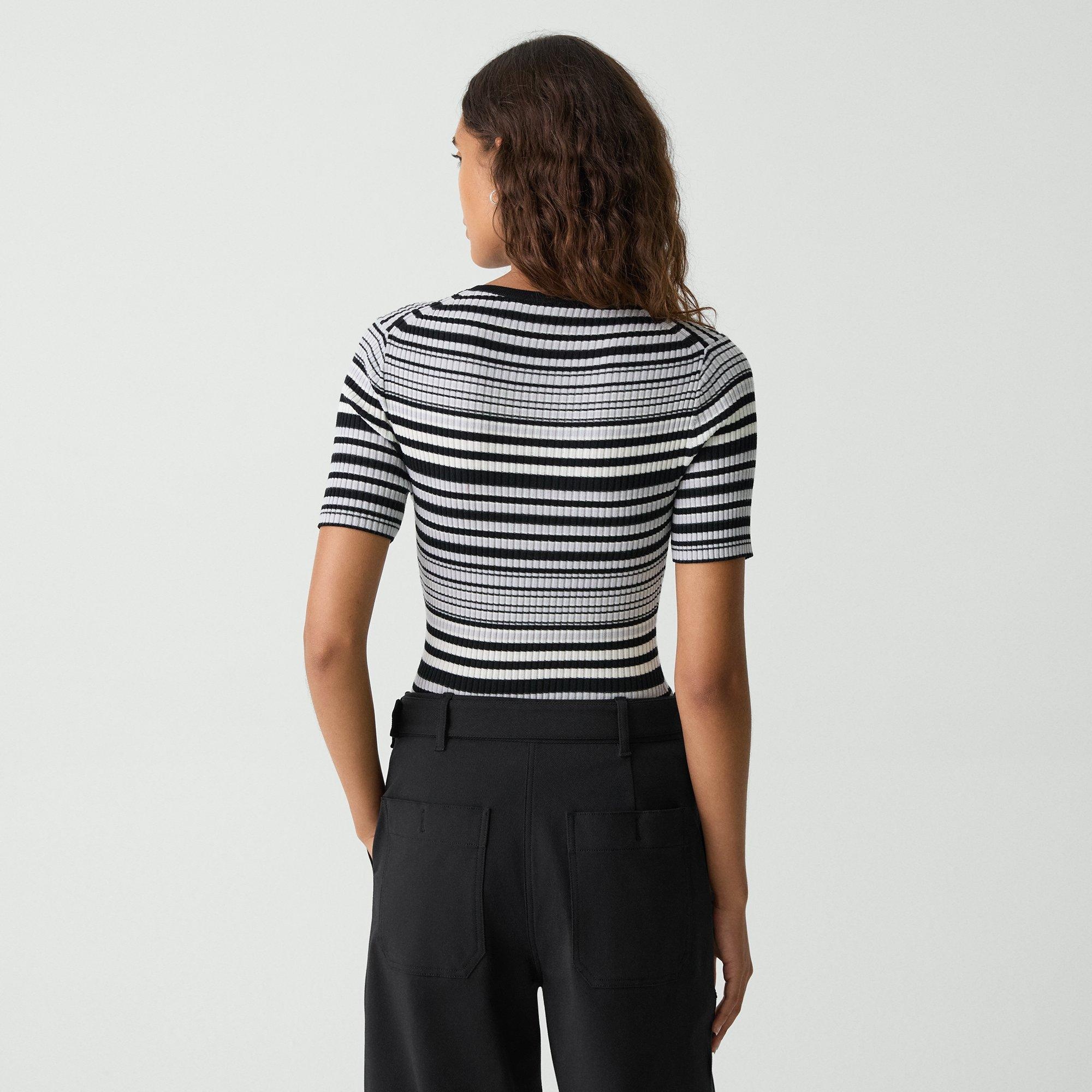 Ribbed Short-Sleeve Sweater in Regal Wool - 4