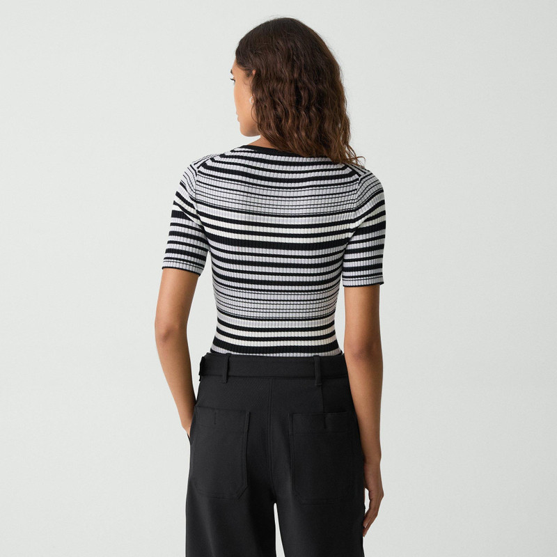 Ribbed Short-Sleeve Sweater in Regal Wool 4