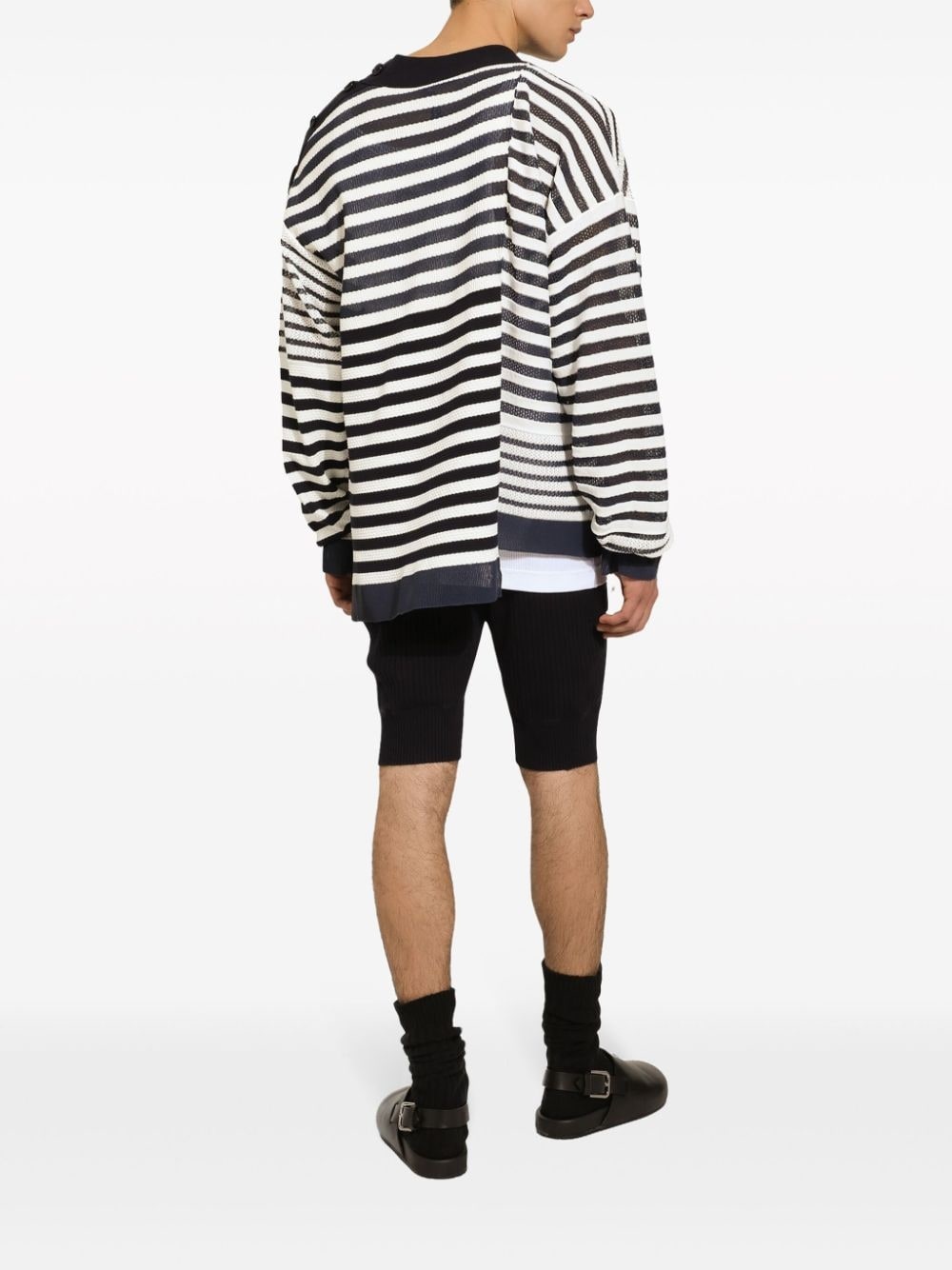 asymmetric striped jumper - 4