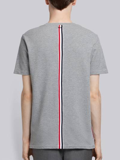 Thom Browne Light Grey Cotton Pique Center Back Stripe Relaxed Fit Tee outlook