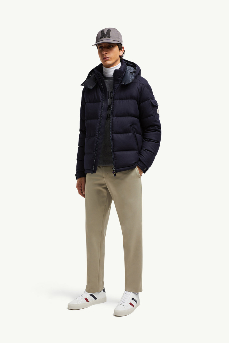 Moncler Montgenevre Hooded Wool Flannel Short Down Jacket outlook