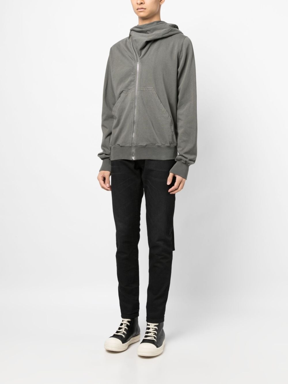 ribbed cotton hooded jacket - 3