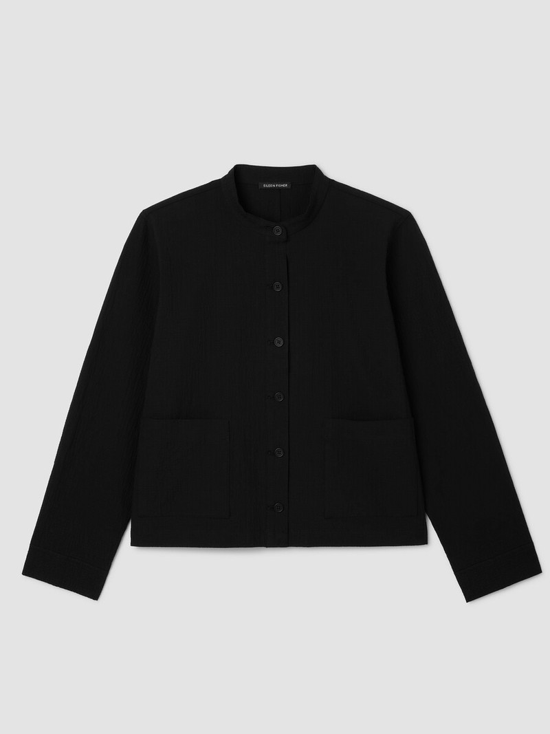 Organic Cotton Pucker Shirt Jacket 1