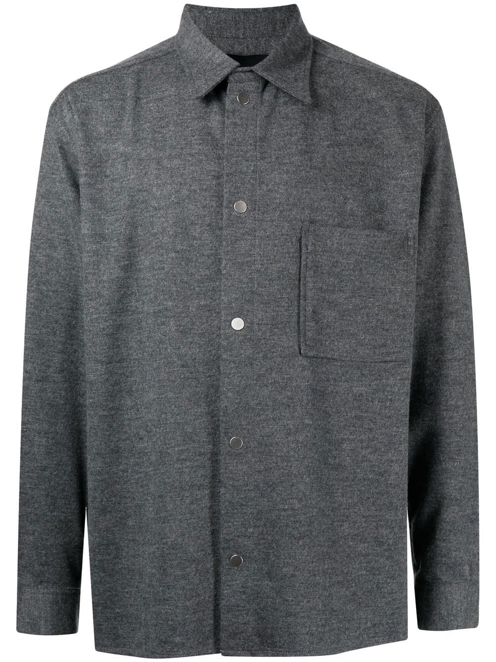 melangé-effect flannel shirt - 1