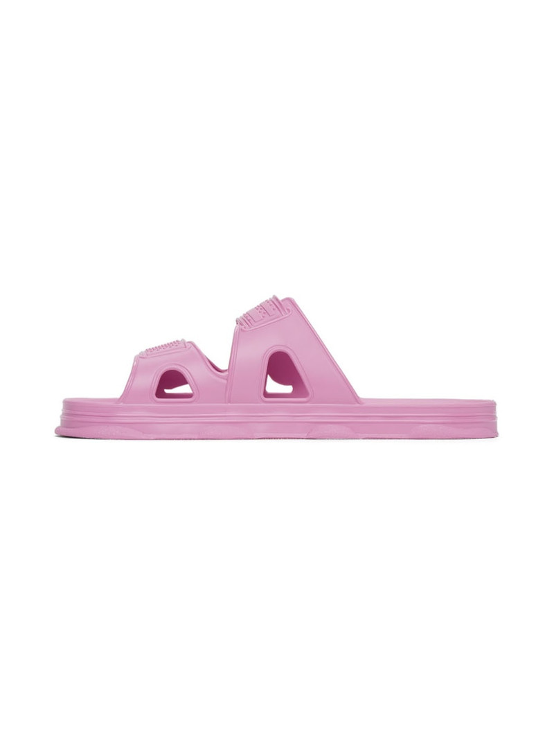 Pink Rubber Slider Sandals 3