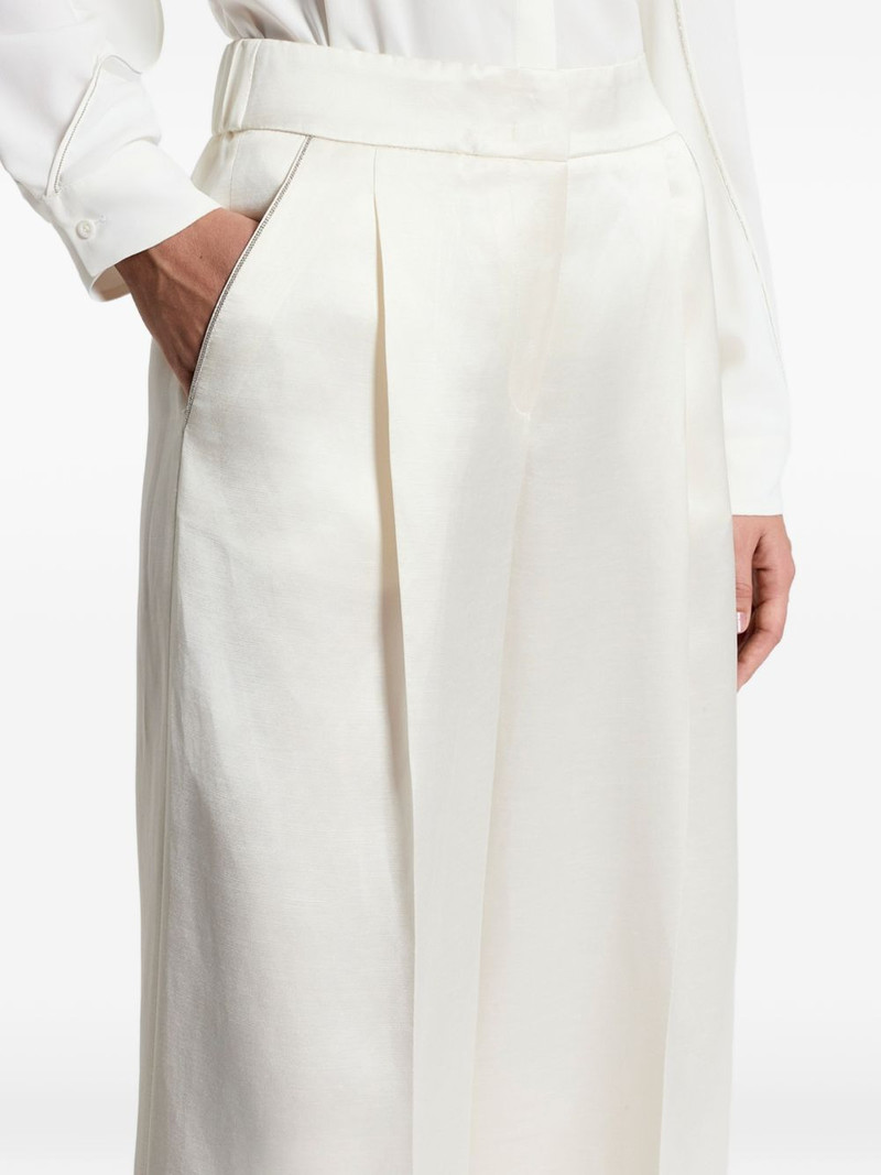 PESERICO pleated satin trousers outlook