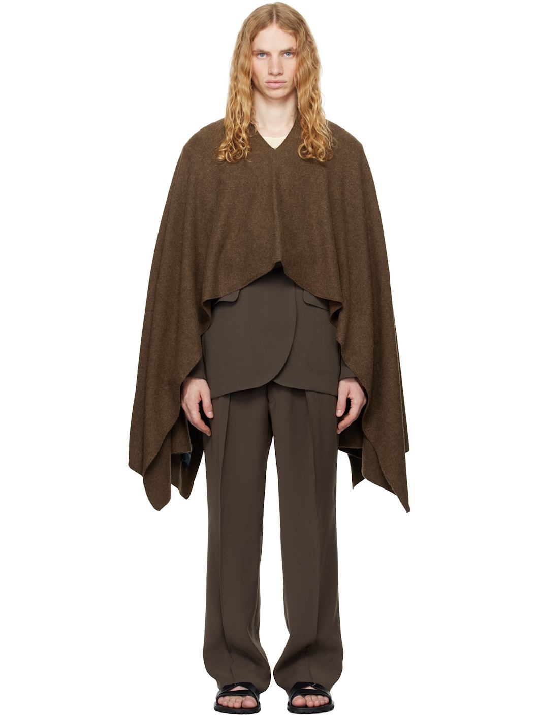 Brown Stole Poncho - 1