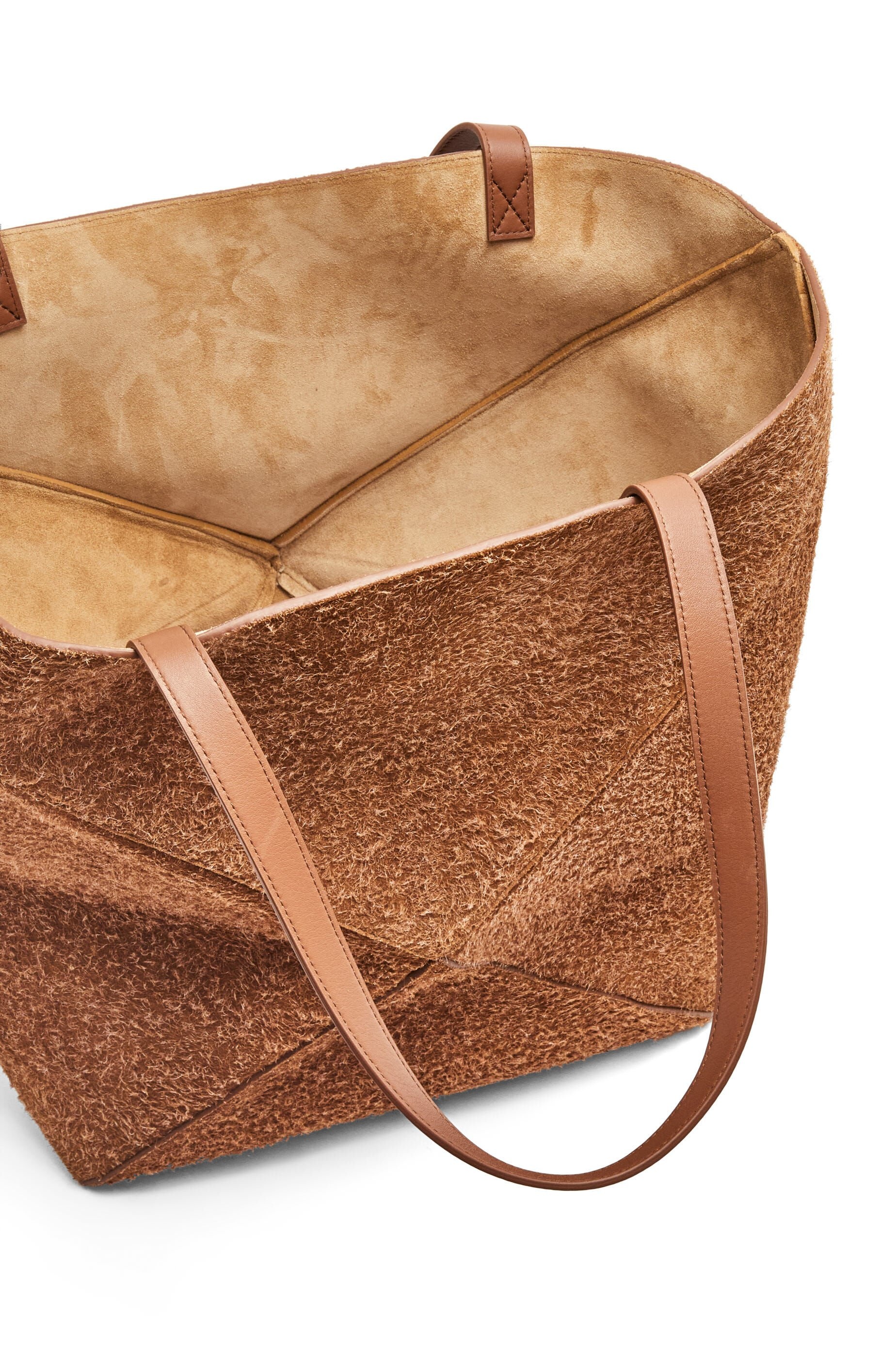 Large Puzzle Fold Tote in brushed suede - 8