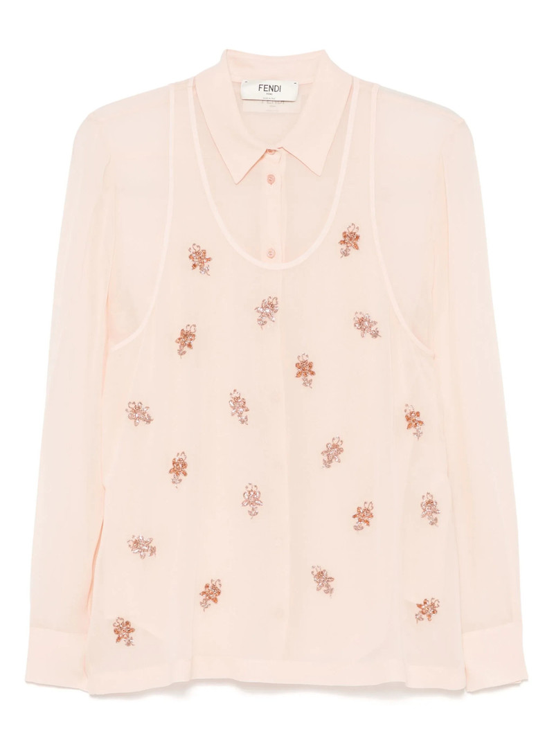 Embroidered Georgette Shirt - 1