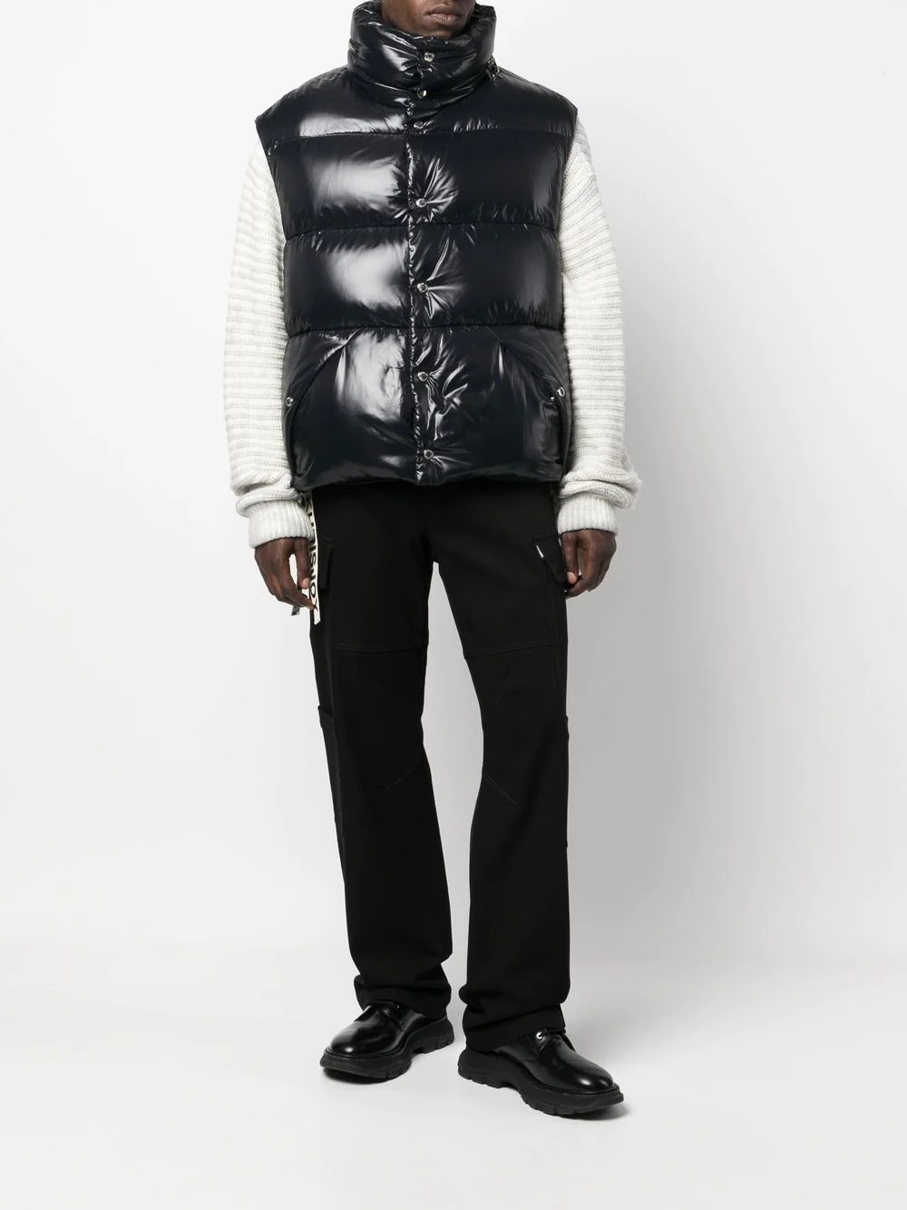 logo-drawstring down gilet - 2