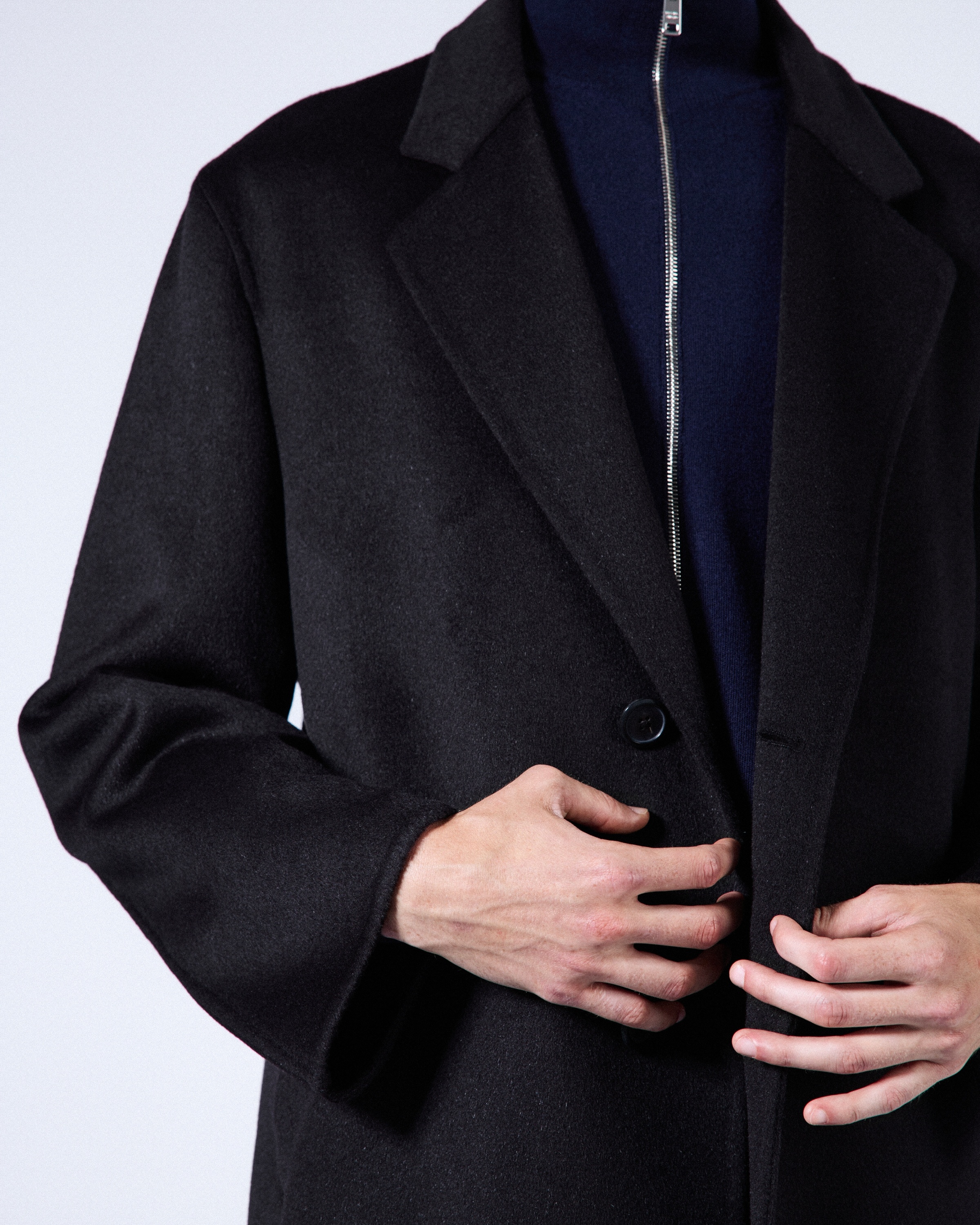 Single-breasted wool blend coat - 3