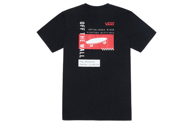 Vans (WMNS) Vans Skateboard Logo Printing Short Sleeve Black VN0A4BRQBLK outlook