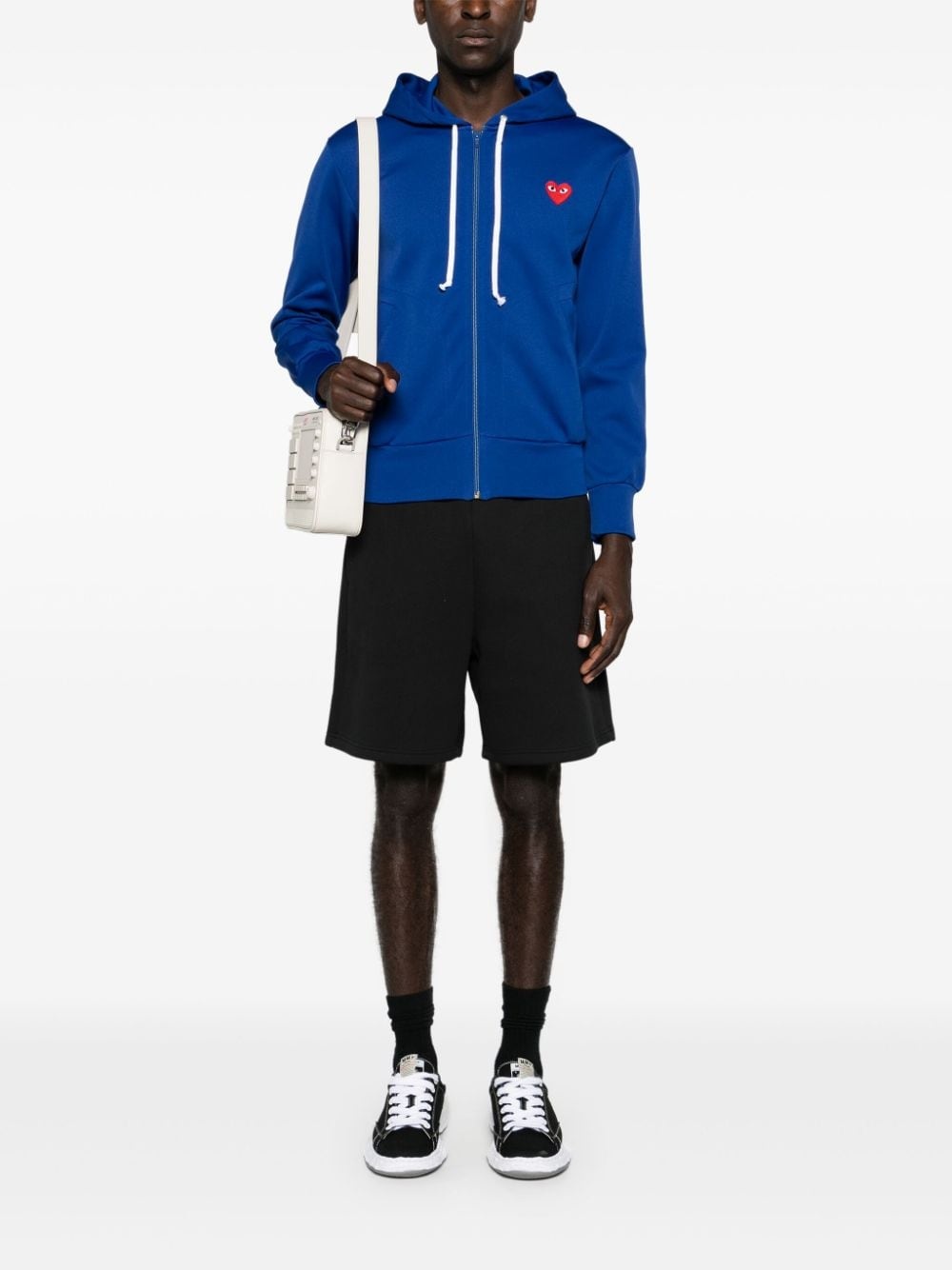 heart-patch zip-up hoodie - 3