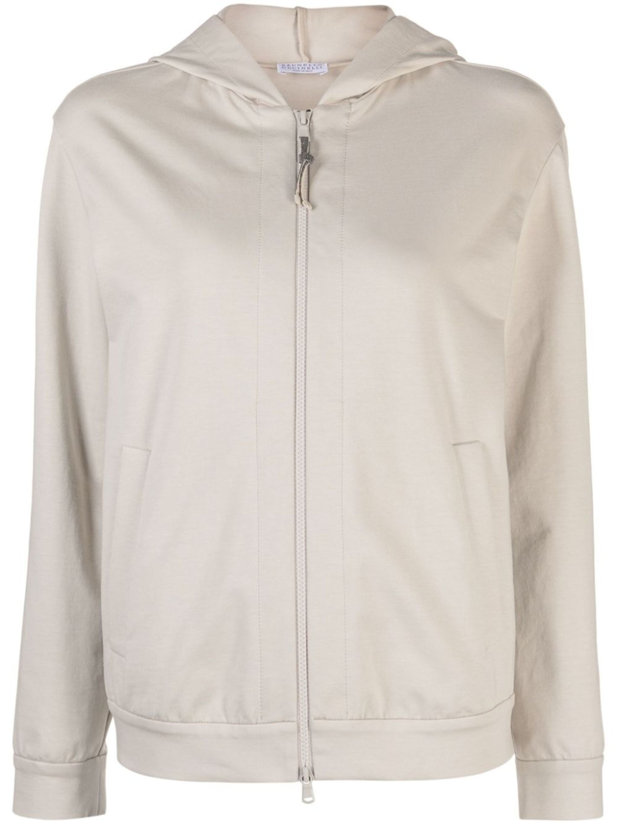 Monili bead-embellished zip hoodie - 1