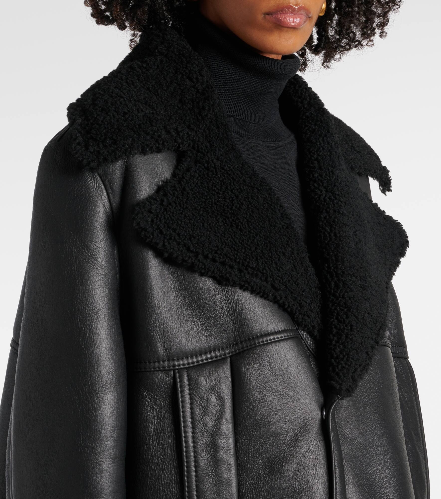 Shearling peacoat - 4