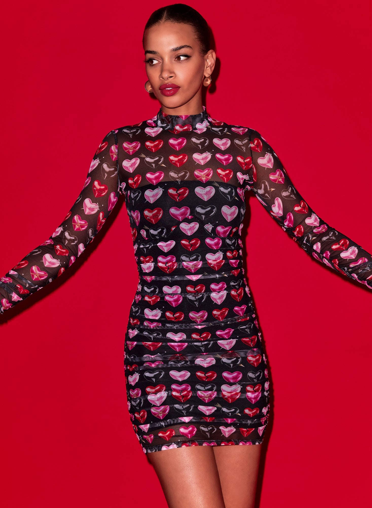 Heartbreaker Ruched Mini Dress - 4
