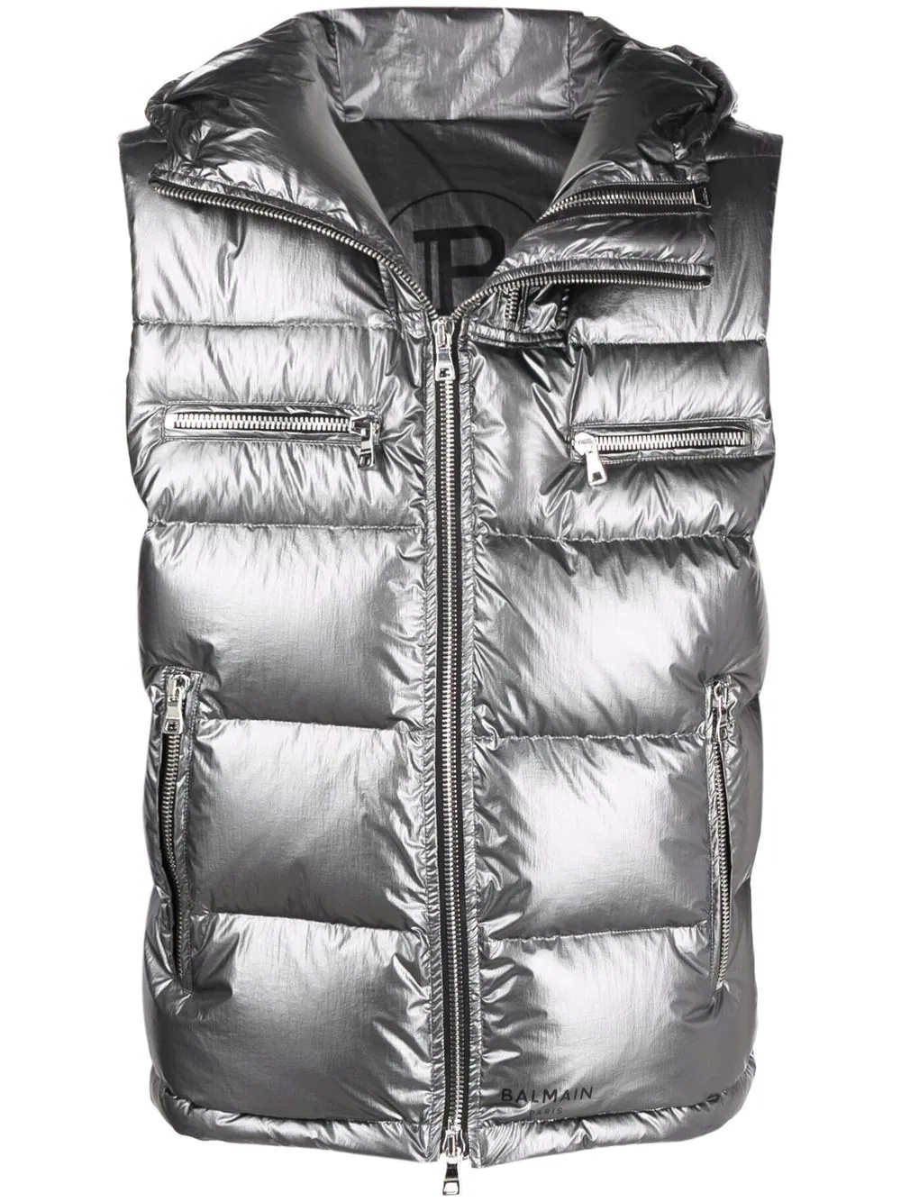 hooded puffer gilet - 1