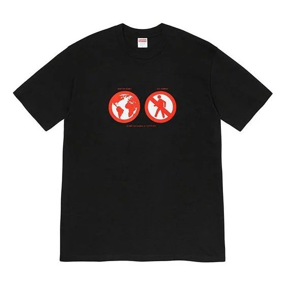 Supreme FW19 Week 1 Save The Planet Tee Earth Short Sleeve Unisex Black SUP-FW19-107 - 1
