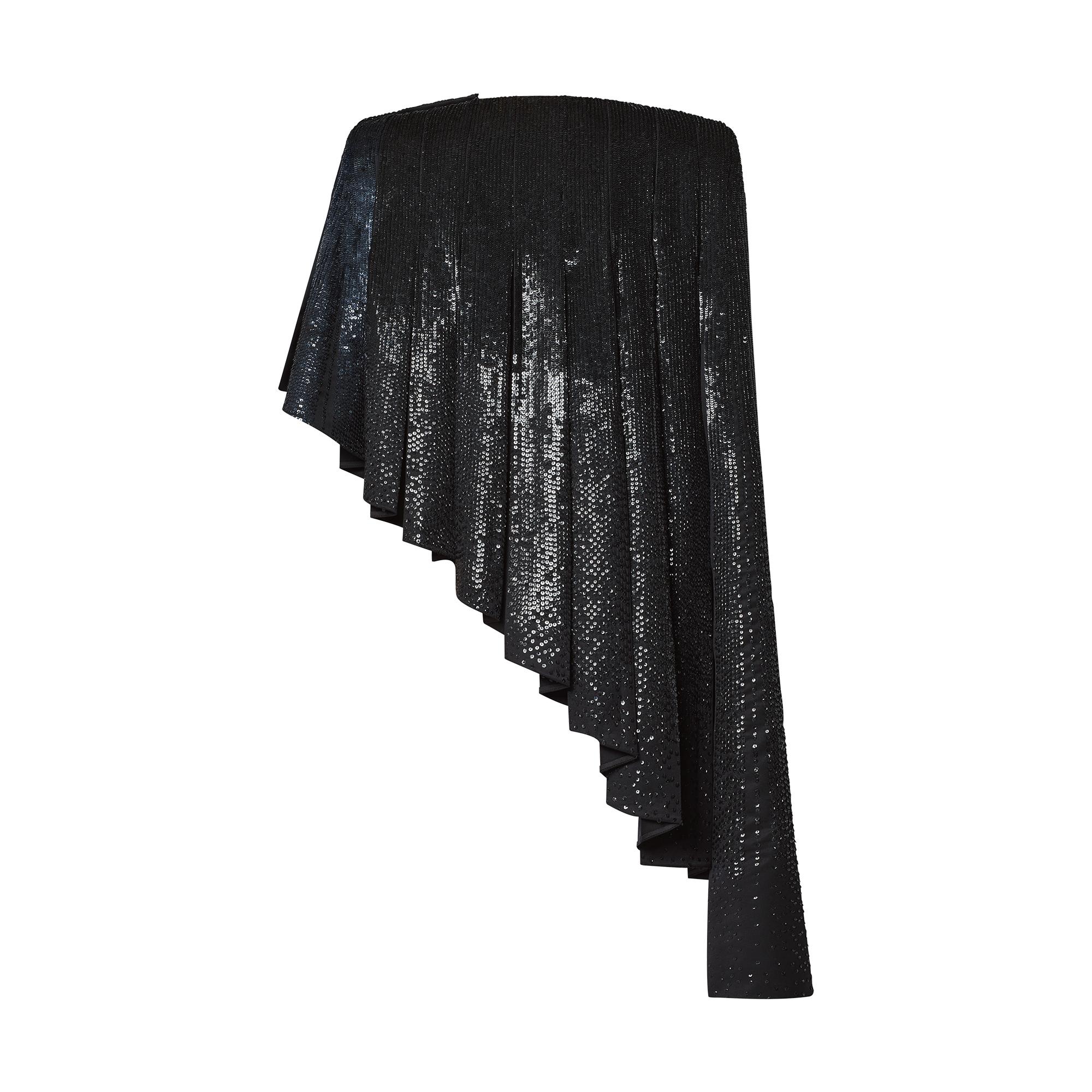 Allover Sequin Asymmetrical Cape - 3