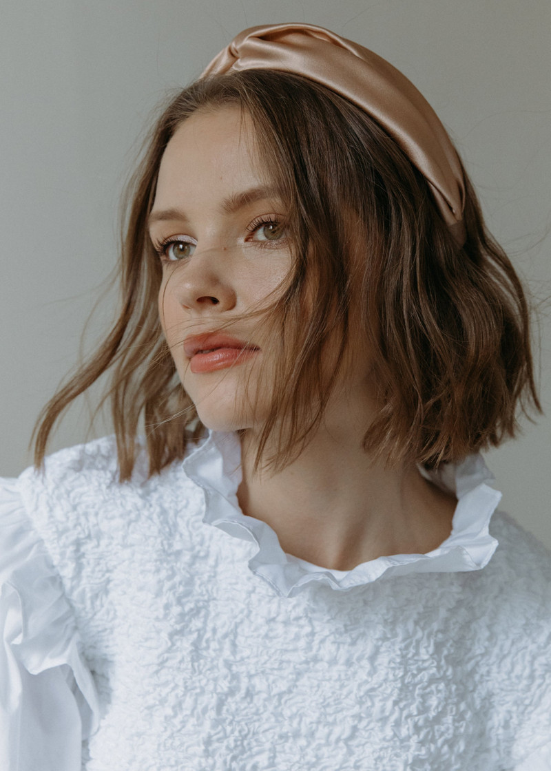 Jennifer Behr Twist Headband in Silk Satin outlook