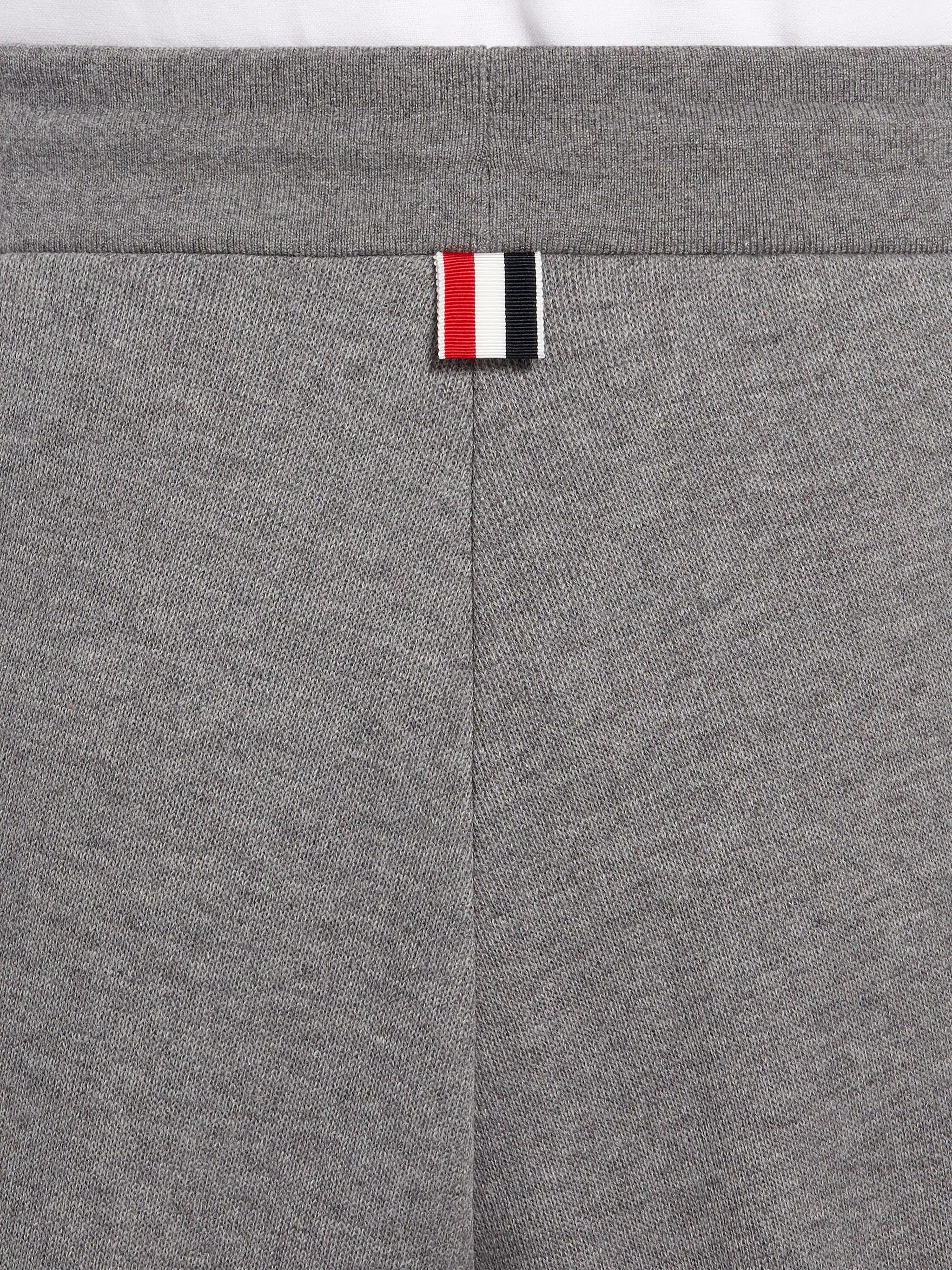 Medium Grey Double Face Cotton Knit 4-Bar Stripe Sweat Shorts - 6