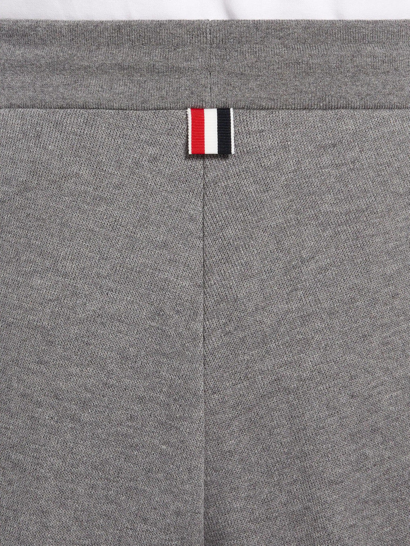 Medium Grey Double Face Cotton Knit 4-Bar Stripe Sweat Shorts 6