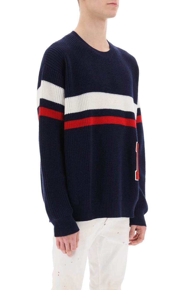 Dsquared2 WOOL SWEATER WITH VARSITY PATCH - 2