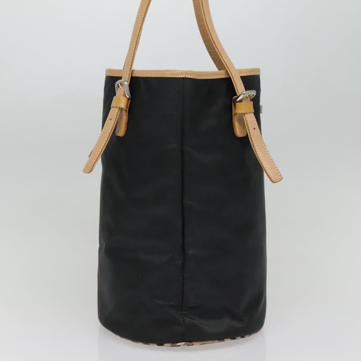 Burberry Nova Check Blue Label Tote Bag Nylon Black Beige - 4