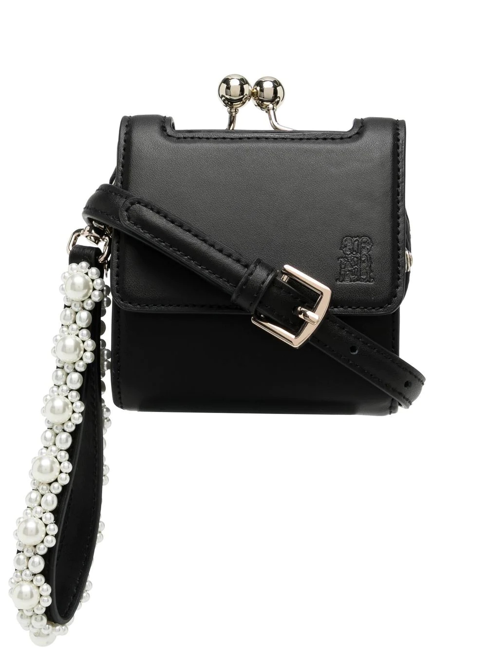 pearl-embellished mini crossbody bag - 1